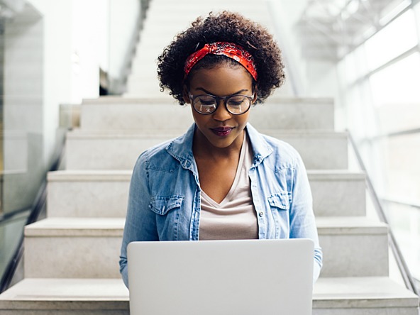 Young black woman computer_crop